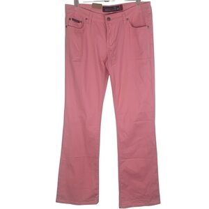 NWT Richcow Pink Rhinestone Heart Jeans Juniors 11 Stretch Denim Y2K